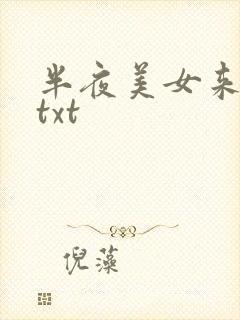 半夜美女来敲门txt