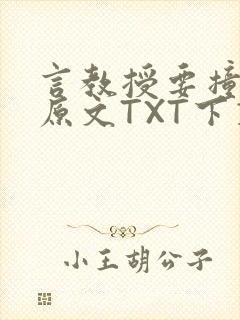 言教授要撞坏了原文TXT下载