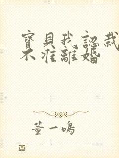 宝贝我认栽老婆不准离婚