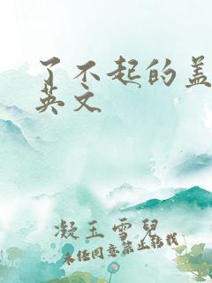 了不起的盖茨比英文