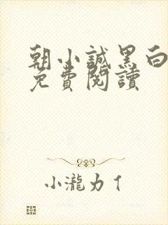 朝小诚黑白小说免费阅读