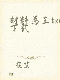 材料为王txt下载