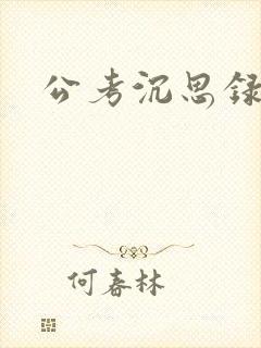公考沉思录