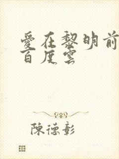 爱在黎明前降落百度云