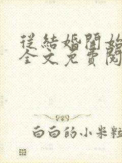 从结婚开始恋爱全文免费阅读