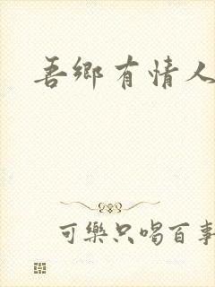 吾乡有情人小说