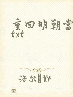重回明朝当皇帝txt
