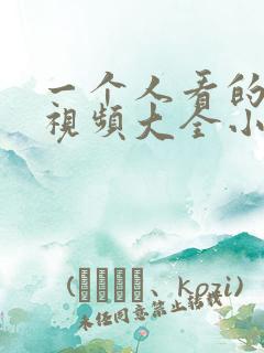 一个人看的免费视频大全小说