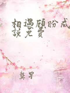 相遇顾盼成欢小说免费