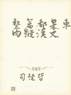 整篇都是车的多肉糙汉文