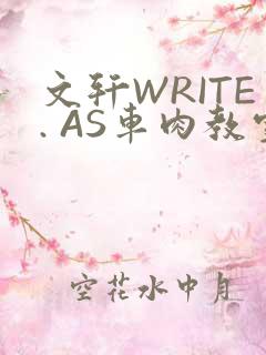 文轩WRITE. AS车肉教室