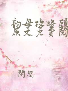 韵母攻略顾小暖原文免费阅读