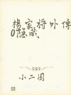 杨家将外传2.0隐藏