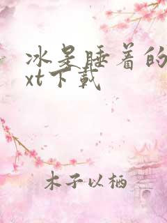 冰是睡着的水txt下载