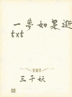 一梦如是逝水长txt