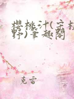 樱桃汁(宋枝江野)笔趣阁