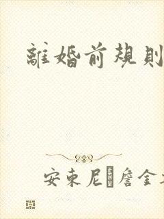 离婚前规则歌曲