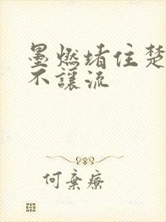 墨燃堵住楚晚宁不让流