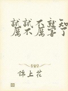 试试不就知道我厉不厉害了