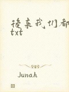 后来我们都哭了txt