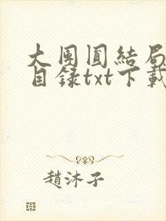 大团圆结局全文目录txt下载