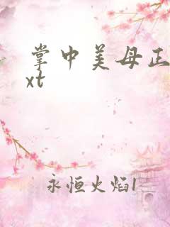 掌中美母正版txt