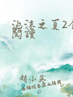 泡沫之夏2全文阅读
