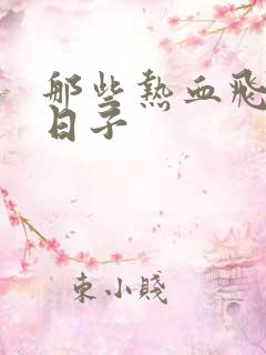 那些热血飞扬的日子