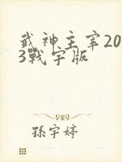 武神主宰2023战宇版