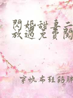 闪婚甜妻二爷求放过免费阅读