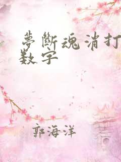 梦断魂消打三个数字