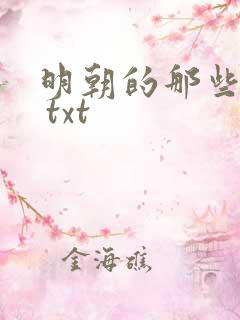 明朝的那些事儿 txt