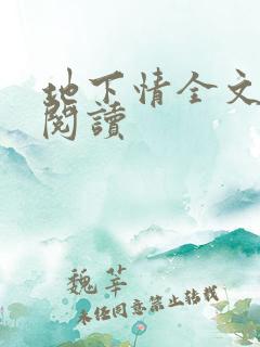 地下情全文免费阅读