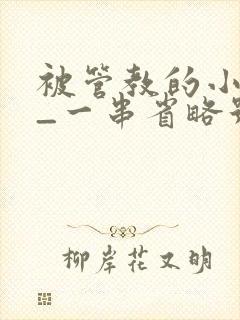 被管教的小美人_一串省略号_