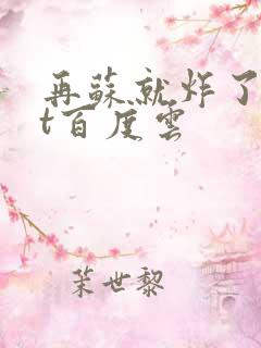 再苏就炸了txt百度云