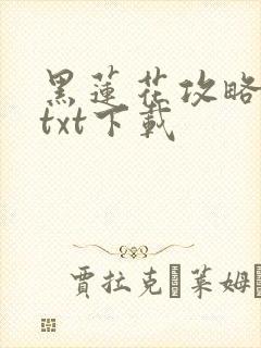 黑莲花攻略手册txt下载