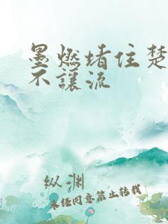 墨燃堵住楚晚宁不让流