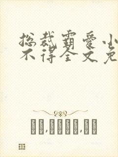 总裁霸爱小妻惹不得全文免费阅读笔趣阁