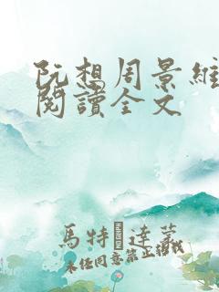 阮想周景维免费阅读全文