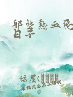 那些热血飞扬的日子