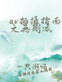 av拍摄指南全文无删减