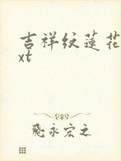 吉祥纹莲花楼txt