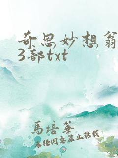 奇思妙想翁乱13部txt