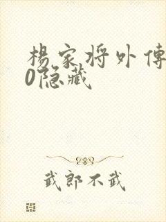 杨家将外传2.0隐藏