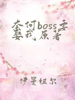 奈何boss要娶我原著