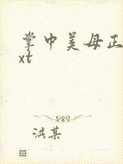 掌中美母正版txt