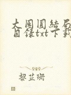 大团圆结局全文目录txt下载