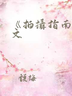 《拍摄指南》全文