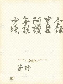 少年阿宾全文在线说读目录