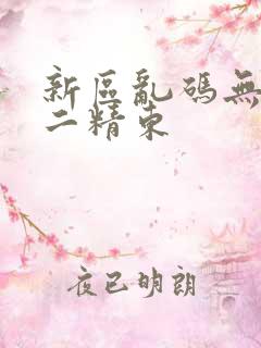 新区乱码无人区二精东